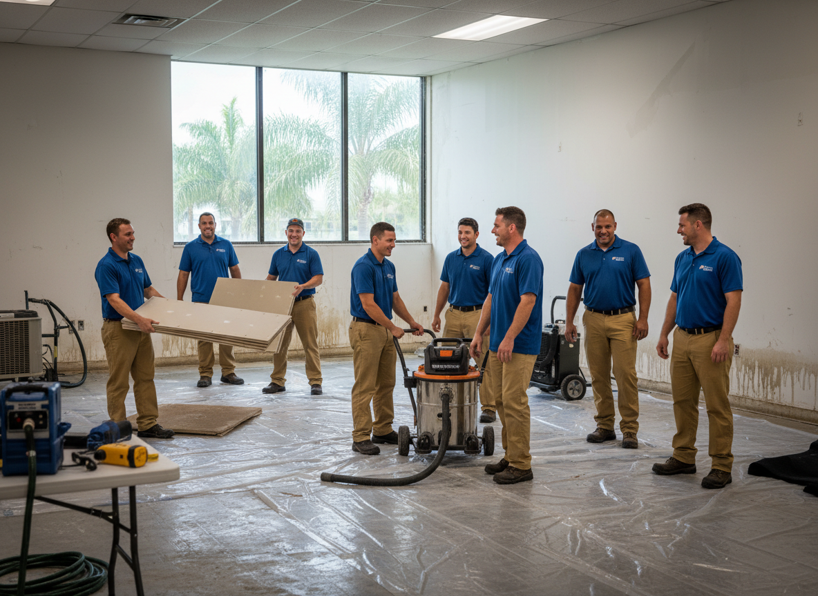 The Mold Damage Restoration Wellington team at work in Wellington